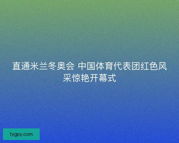 直通米兰冬奥会 中国体育代表团红色风采惊艳开幕式
